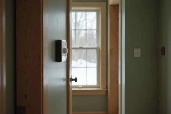 Thermostat in an empty estate house in early winter