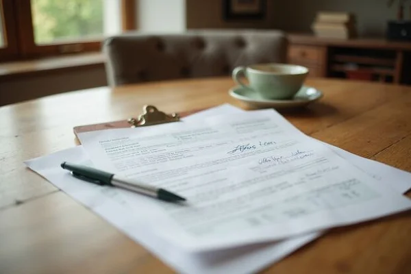 Settlement statement pages with separate signature tabs
