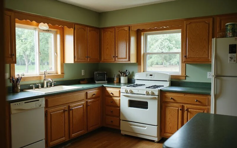 Dated Minnesota kitchen with original cabinets awaiting renovation