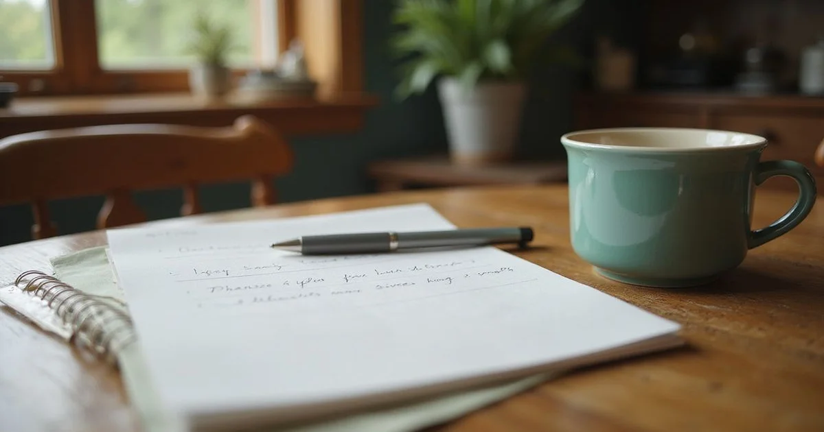 Two-column comparison notes on a legal pad beside a coffee mug